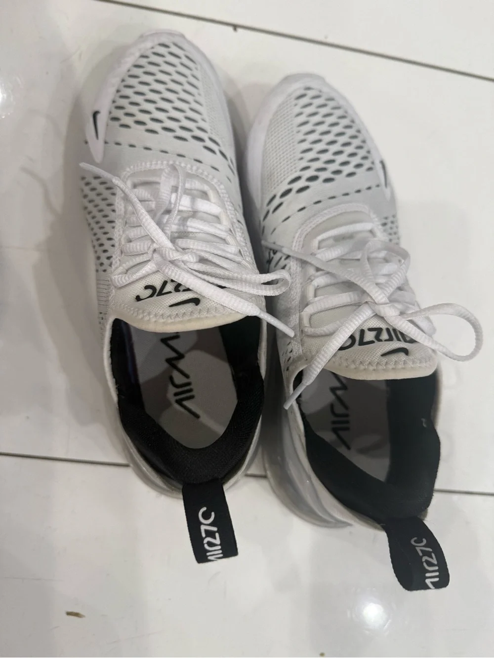 Nike Air Max 270 Women's Athletic Sneakers in White and Black